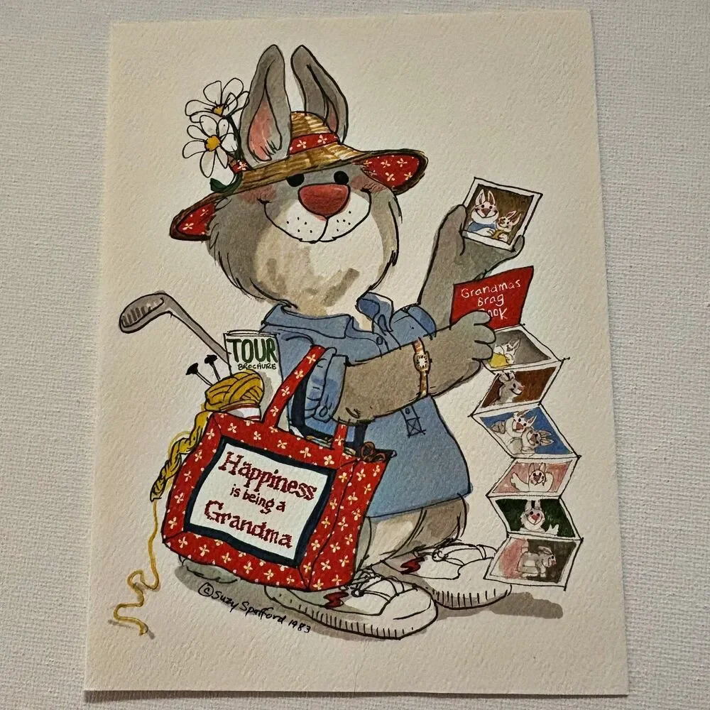Suzys Zoo Happiness is Being a Grandma Note Cards Envelopes (7) 1983 Grandkids